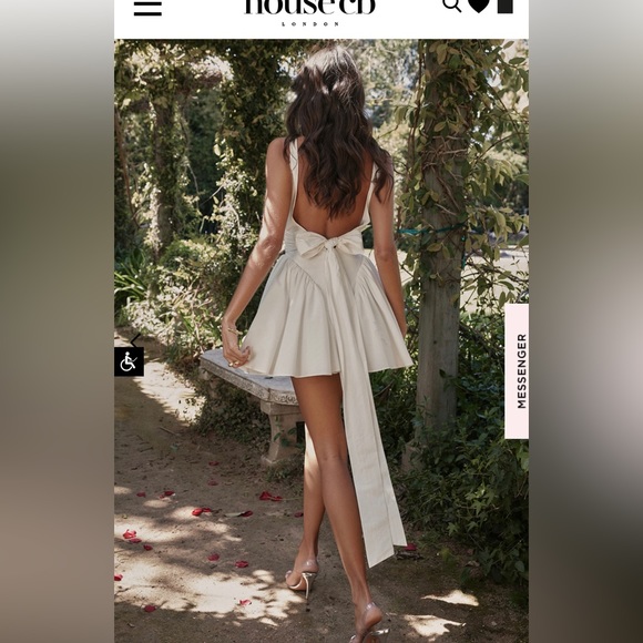 House of CB - Florianne Ivory Bow Mini Dress - Picture 3 of 9